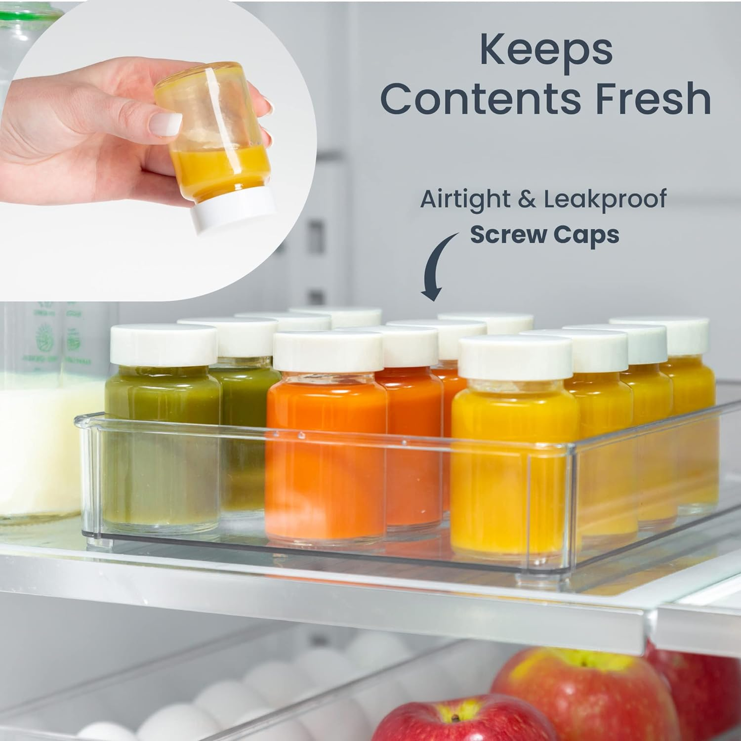 Small Glass Shots 2oz 60ml French Square Glass Juice Bottle With Plastic Screw Lid for Cold Pressed Juice Flavor Testing