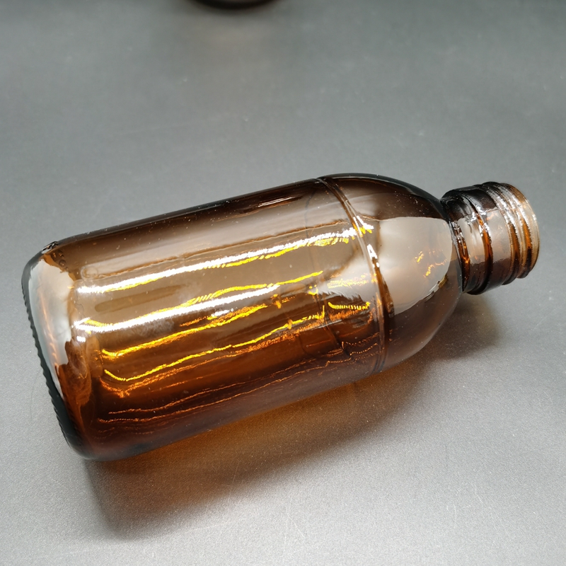 Syrup Oral Liquid Amber Glass Medicine Bottle for Liquid With Proof Aluminium Screw Cap PE Gasket Silicone Stopper