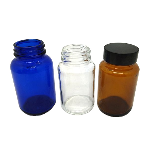 Wide-Mouth Pharmaceutical Glass Bottle for Industrial Medicine Medical Tablet Packer With Screen Printing Surface