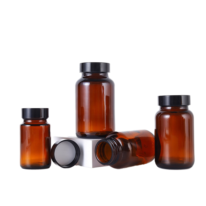 30ml 60ml 100ml 120ml Amber Clear Wide Mouth Capsules Pharmaceutical Glass Jar for Tablets