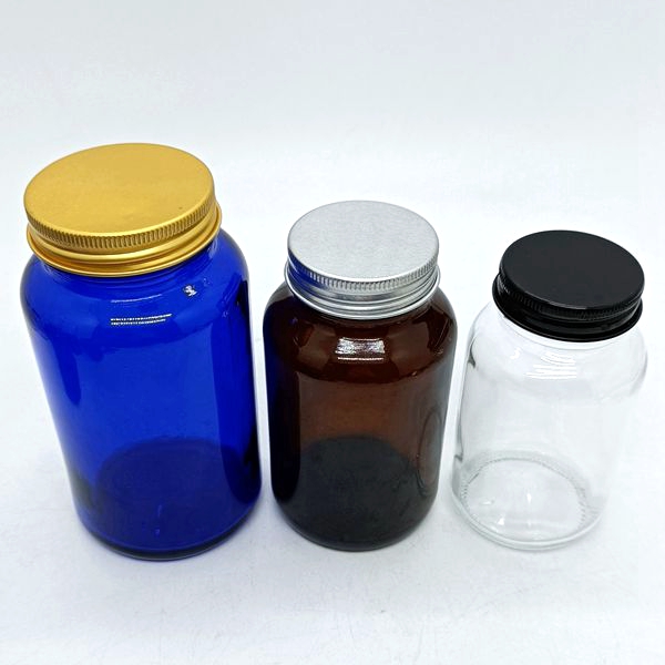 Empty Pharmaceutical 100cc 200cc 500cc Wide Mouth Amber Glass Bottles for Capsule Pill Tablet