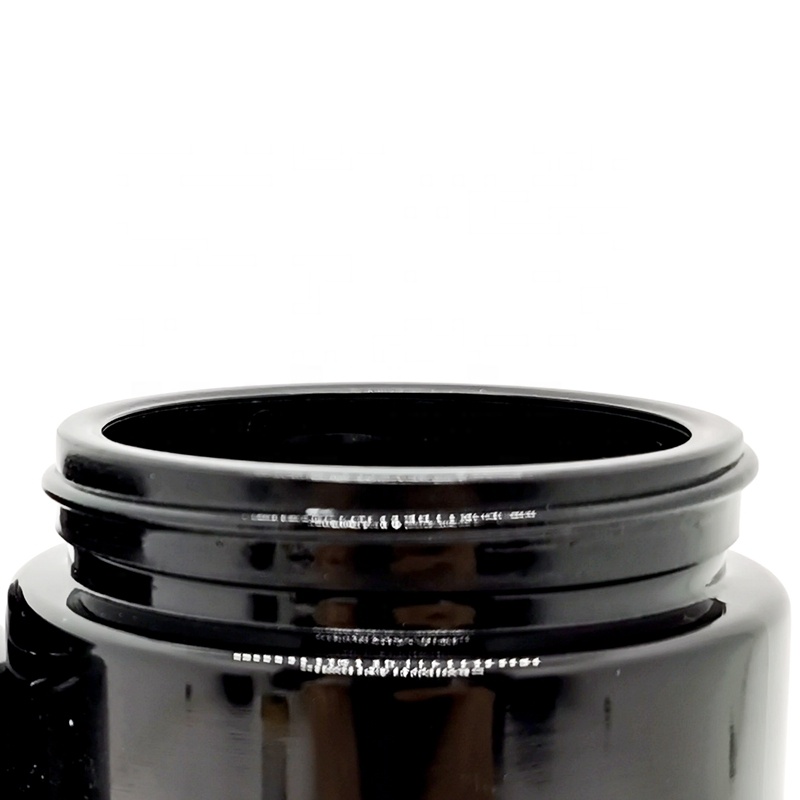 Dark UV Violet Glass Jar 100ml 200ml 250ml 300ml 500ml Smell Proof Powder Jars for Gummy Dried Flowers Supplement Jar