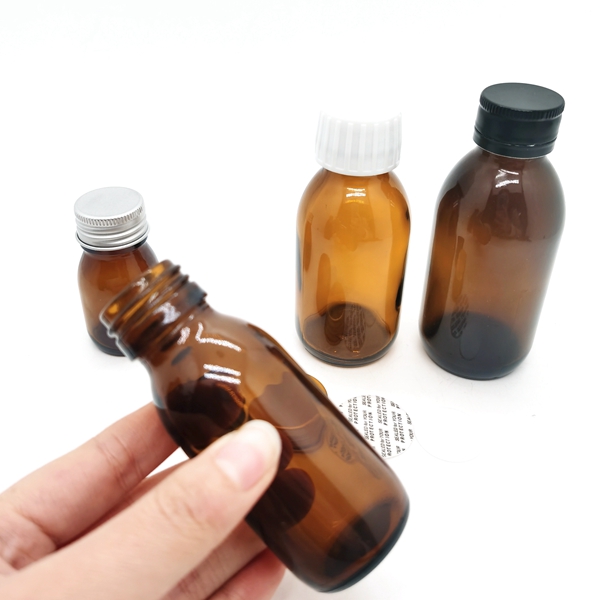 China Manufacturers Wholesale Empty Syrup 125ml 200ml 250ml 500ml Empty Original Amber Glass Bottles