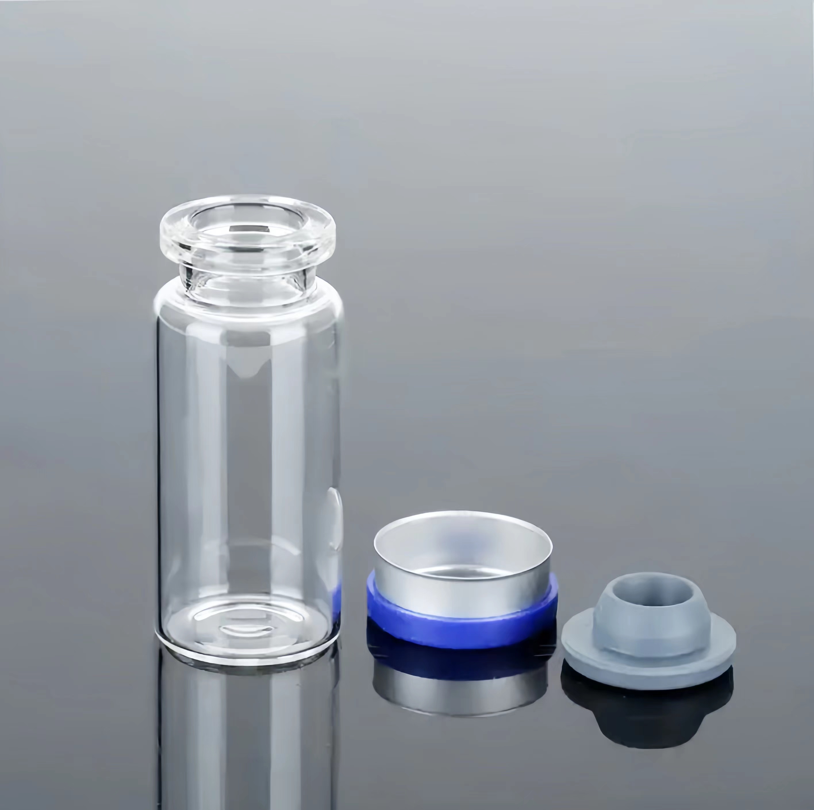 Customizable 5ml-20ml Round Pharmaceutical Glass Vials With Cap and Rubber Stopper Hot Stamping Surface Packaged With Logo
