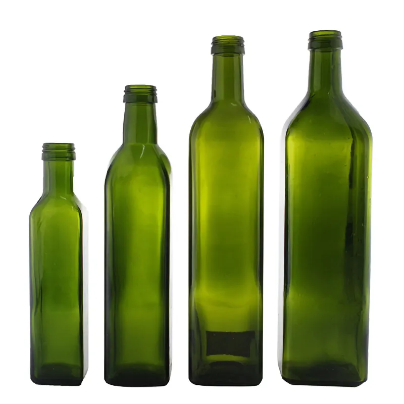 Bulk Round Dark Green 125ml Empty Glass Bottle for Olive Oil Dorica Cooking Oil Bottles Glass Jar Glass Bottle