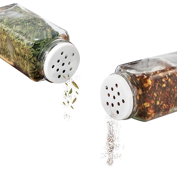 4oz 120ml Empty Square Kitchen Spice Storage Container Glass Pepper Jar With Metal Shaker Lids for Food Hot Stamping Use