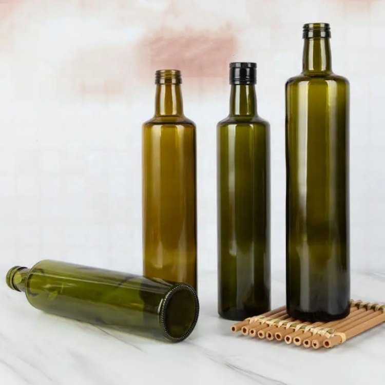 100ml 250ml 500ml 750ml 1000ml Glass Clear Amber Green Olive Oil Bottles Round and Square Shape Cooking Oil Bottles