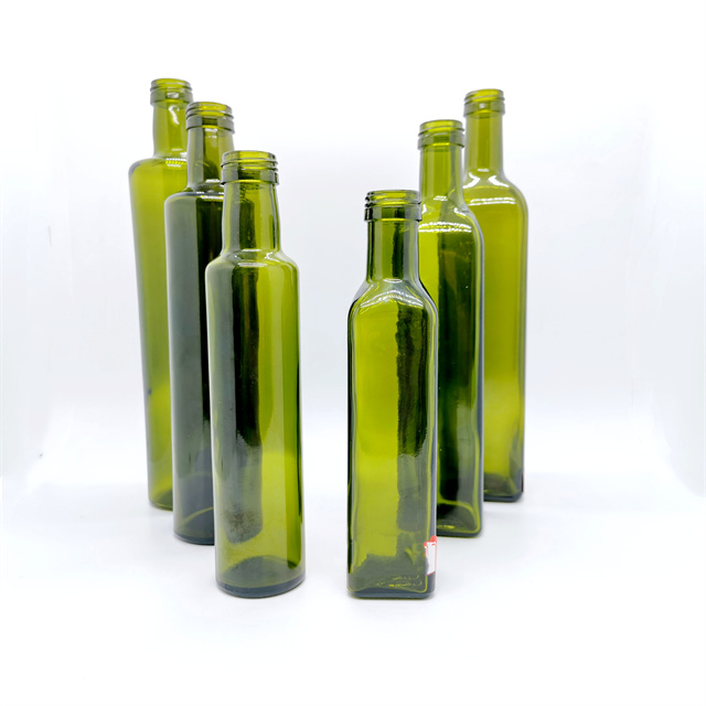 Pop up Aluminum Cap Extra Virgin Olive Oil Bottle 750 mL  Dorica Glass Bottle 750ml 25 oz Antique Green Glass Bottle