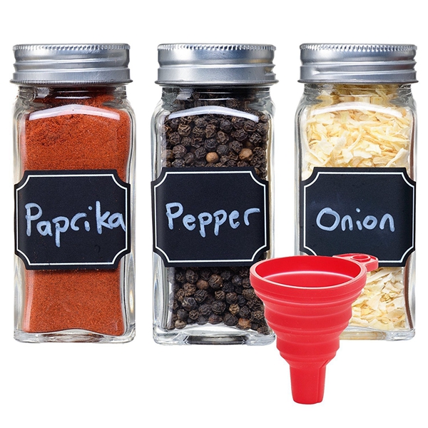 Canister Wood Lid Spice Jars Herb and Spice Containers Seasoning Bottles 4 oz square Glass Spice Jars With Wooden Bamboo Lid Set Wholesale Glass Jar Glass Bottle