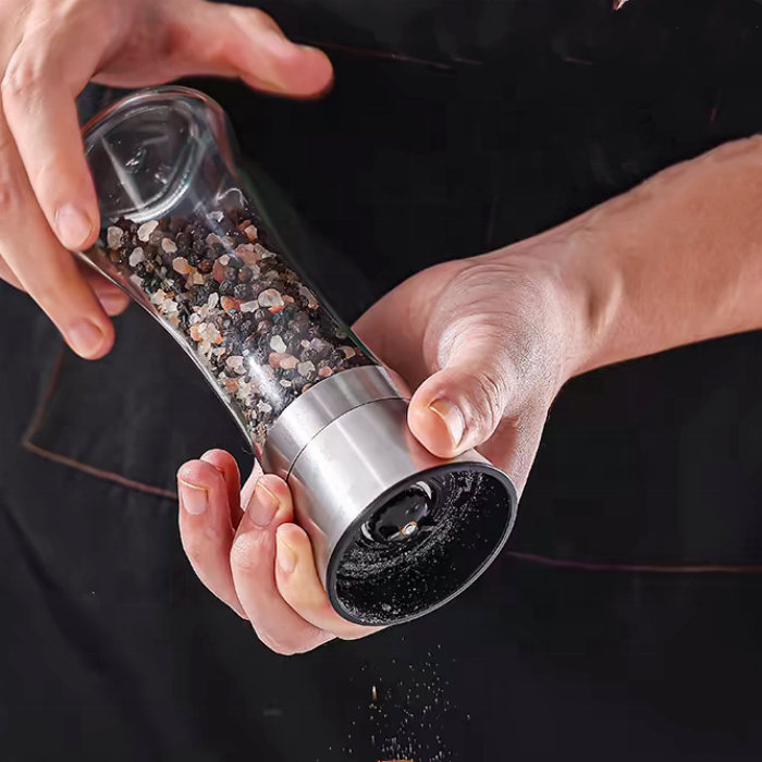 Custom 100g 150g 180g Glass Jar  for Salt and Pepper Mills Stainless Steel Sea Salt and Pepper Grinder with Cap