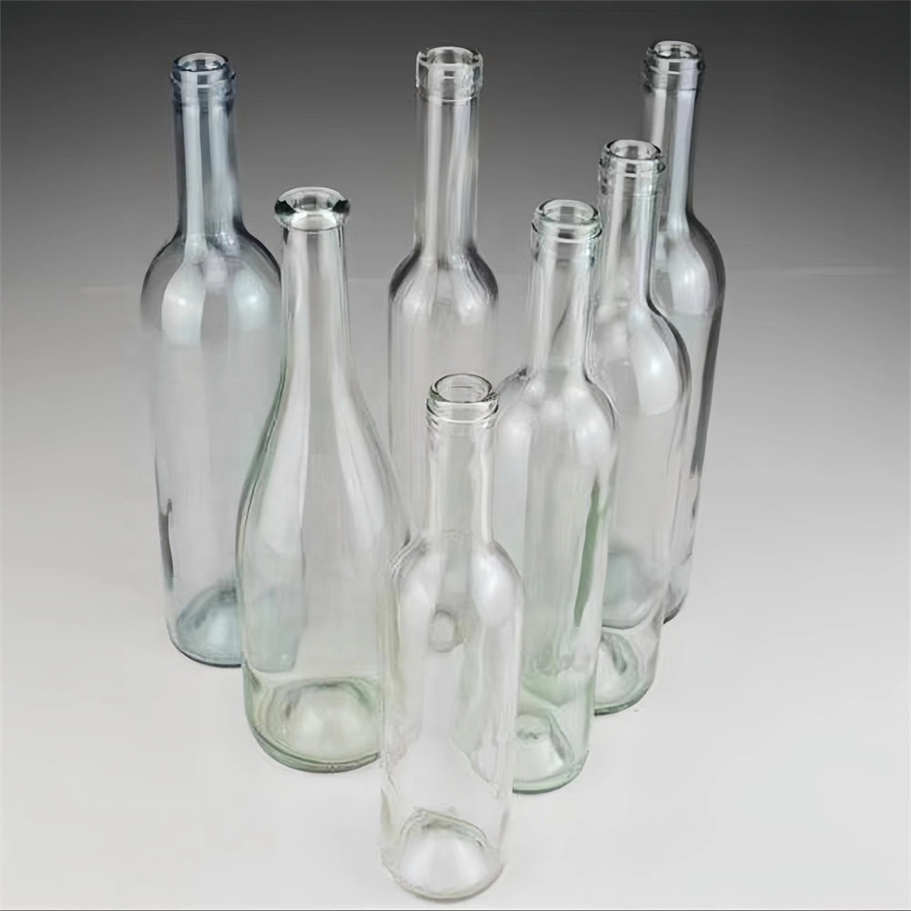 Free Sample Custom Empty Glass Wine Bottle 750ml 500ml Capacity for Gin Vodka Liquor Juice Whisky Beer Rum Alcohol Storage
