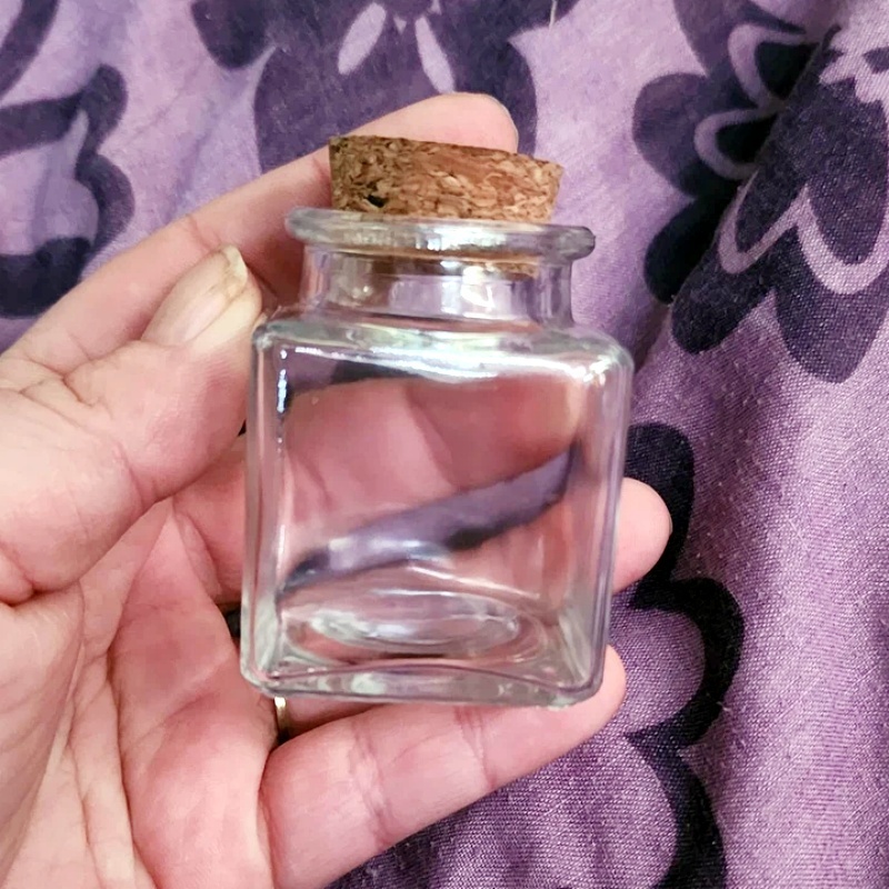Square Glass Storage Jar 40ml Sauce Jam Honey Glass Container Bottle Jars With Wood Cork
