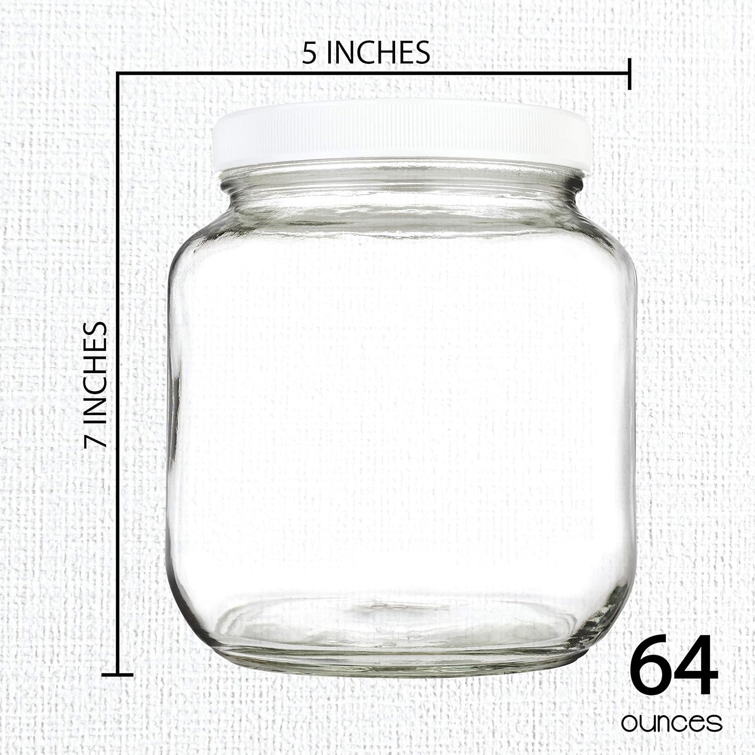 Hot Sale Recyclable Wide Mouth Gallon Mason Glass Jar With Airtight Foam Lined Plastic Lid for Fermenting Kombucha Kefir