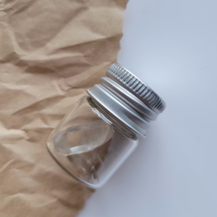 Wholesale Empty Clear Mini Small Sample Glass Container Bottle With Aluminum Screw Cap