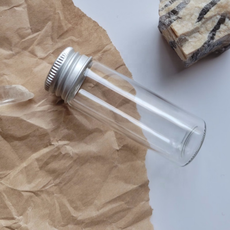 Small DIY Glass Bottle with Screw Top Lid Handmade Glass Vial