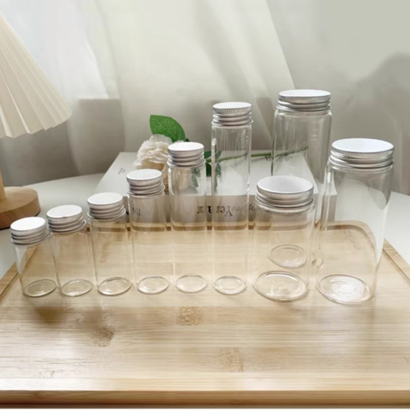 Factory Made 30mm Aluminum Cap Tiny Glass Tube Bottle/tiny Glass Spice Tube/small Vial Tube With Cap for Packaging Factory