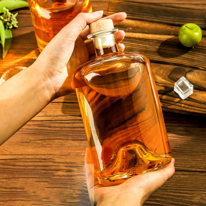 Glass Gin Bottle Mini 100ml 500ml 75cl clear High Flint Spirit Liquor Vodka Glass Wine Bottle 750ml Glass Olive Oil Bottle