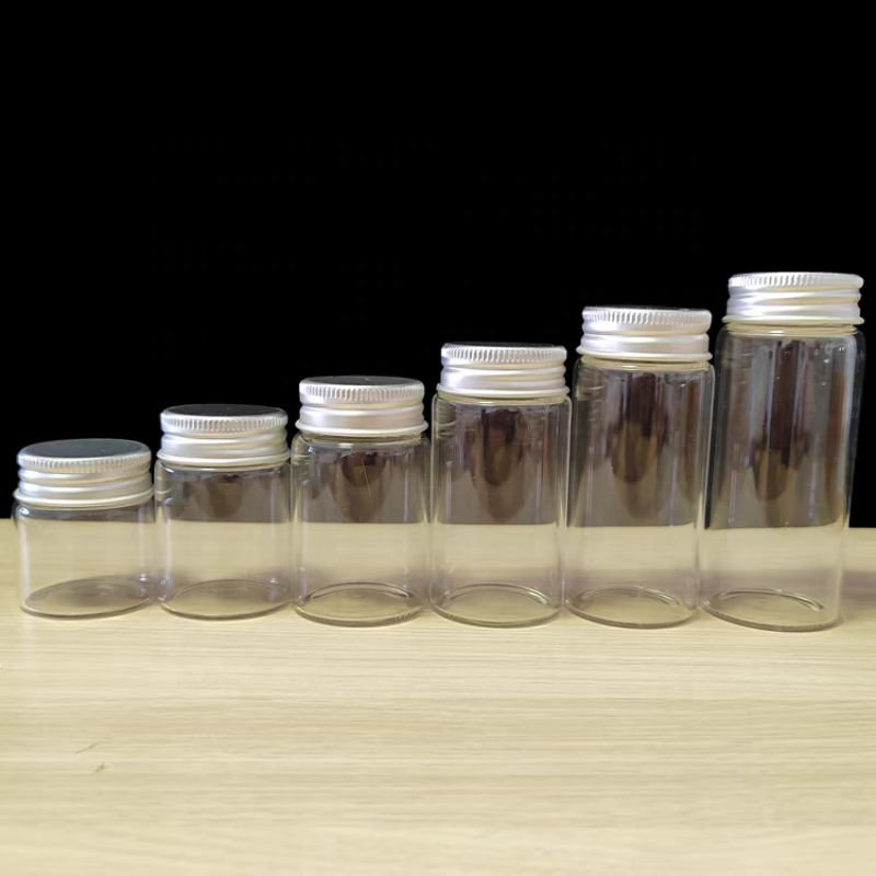 Glass Storage Tube 10ml 15ml 20ml Empty Cylinder Glass Roll on Bottle Screw Cap Storage Jar for Packing