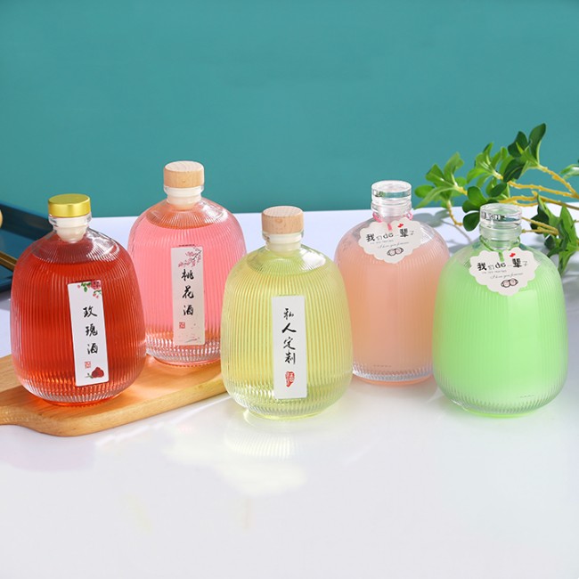 Alcoholic Beverage Juice Liquor Wine Fruit Wine Whiskey Clear Vodka Glass Bottles for Alcoholic Beverages