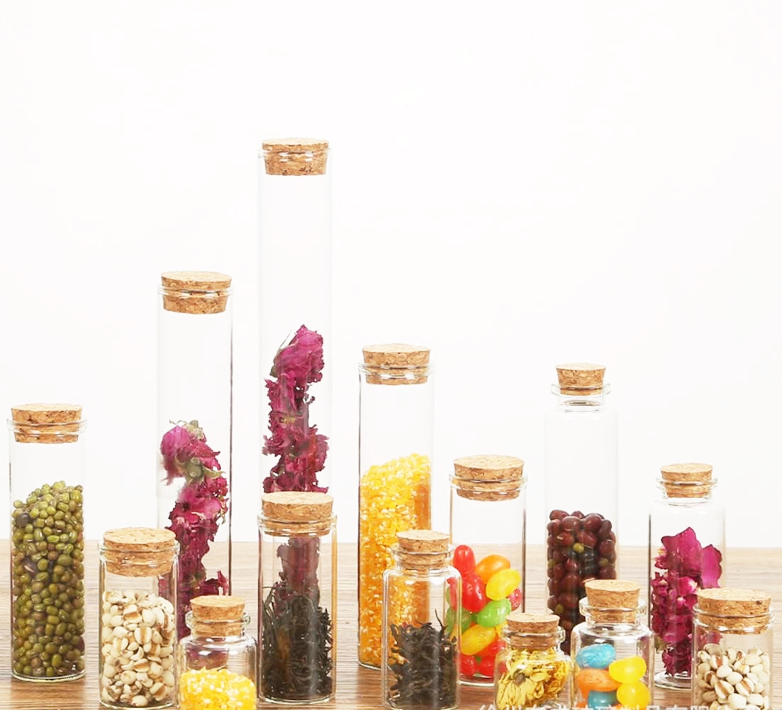 5ml 10ml 15ml 25ml 35ml 50ml 100ml Glass Pharmaceutical Borosilicate Test Tube Wishing Bottle Cylinder With Cork
