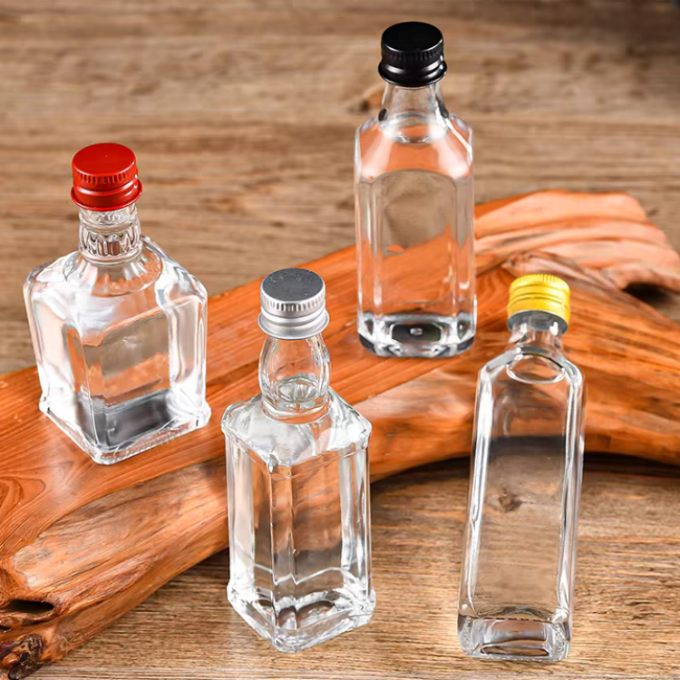 50 Ml Glass Mini Liquor Bottles Without Glass Lid Small Glass Alcohol Bottles 1.7 Oz Mini Wine Bottles Reusable