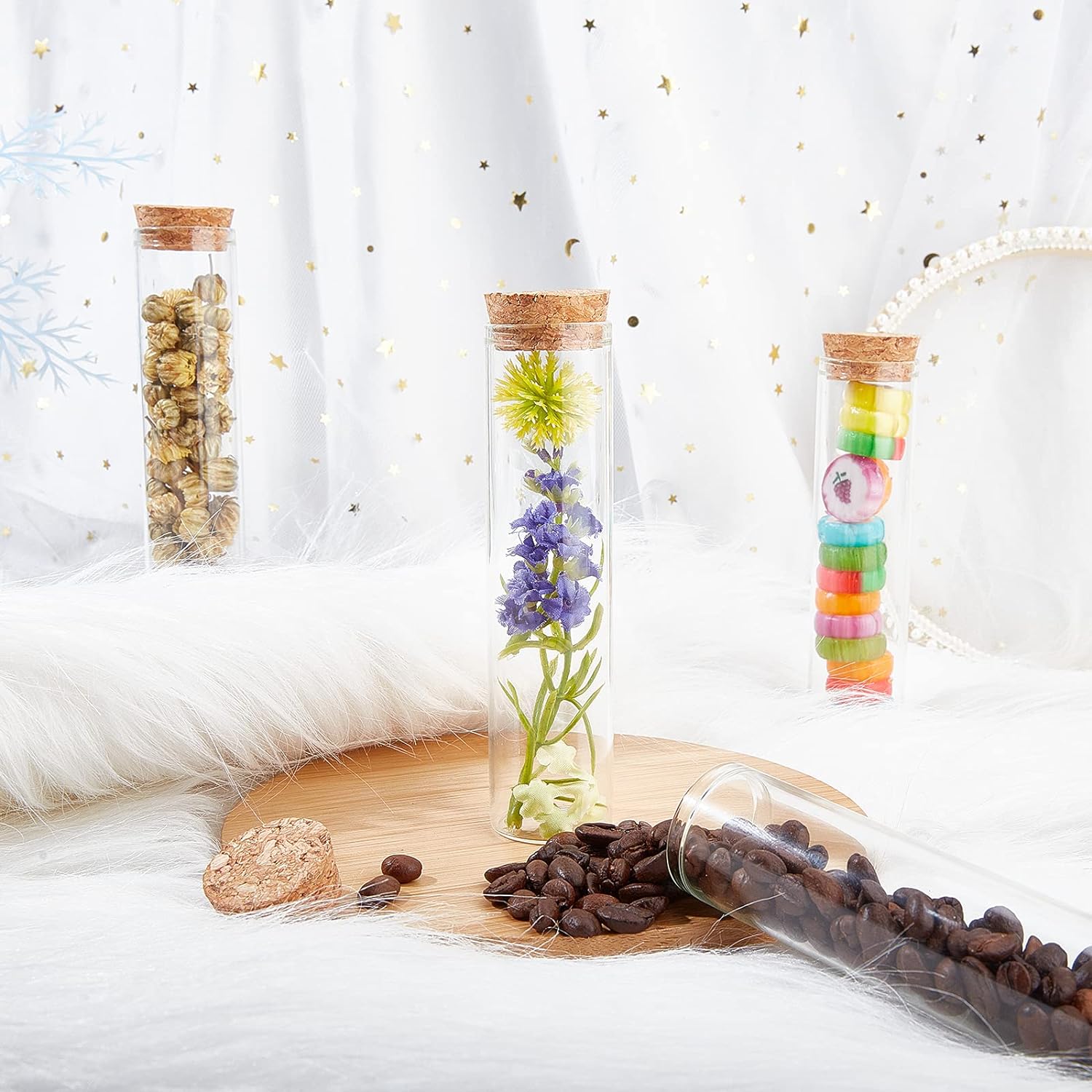 Borosilicate 10ml 15ml 20ml 25ml Mini Clear Glass Test Wishing/Tube Bottle With Cork Lid for Gift Tube Corked Jars Bottles