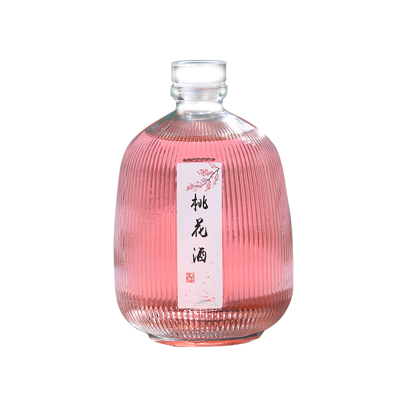 Wholesale 250ml 500ml Frosted Clear Glass Storage Bottles Empty Fruit Wine & Liquor Bottles With Cork for Tequila Packaging