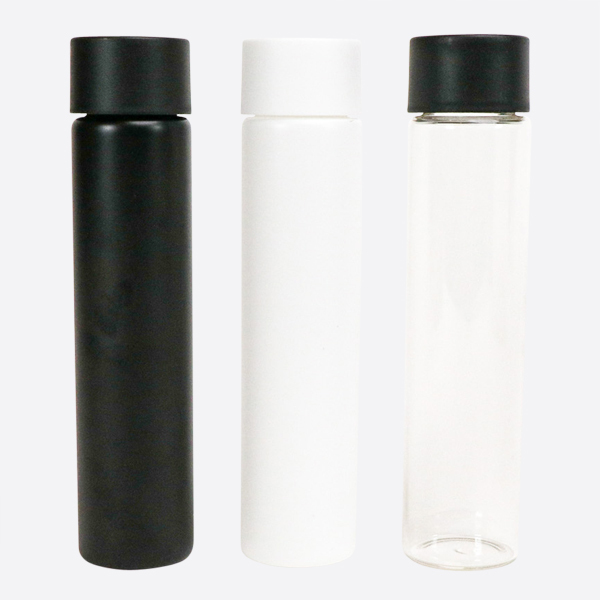 Premium Pre Rolled Packaging Child Resistant 115mm 116mm 120mm Black Jumbo Glass Tube With Child Safety Cap for Candy Flower