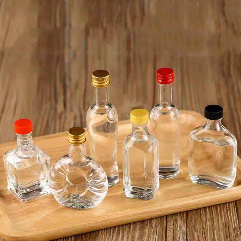 50ml Clear Spirit Bottles Shot Juice Bottle Fancy Light Glass 50ml Liquor Mini Bottle for Sale