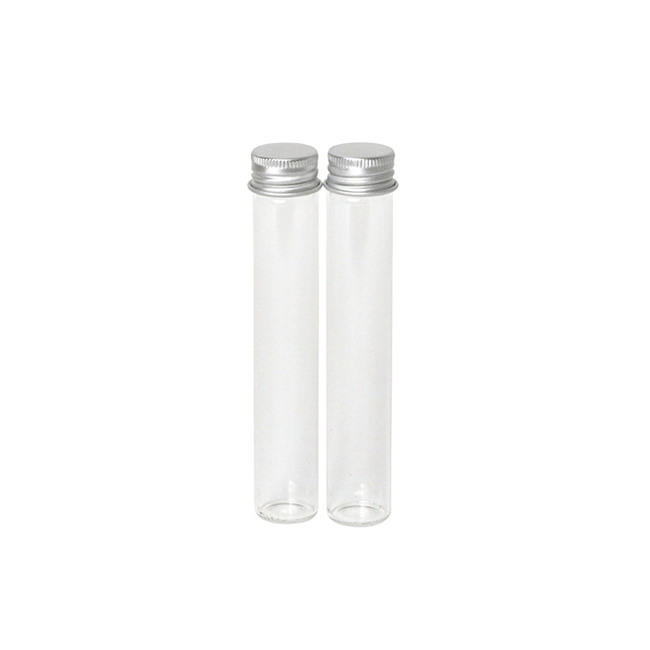 120mm Cigar Packaging Bottle Custom Glass Tube With Cork or Childproof Cap or Aluminum Cap for Storage , Flower , Tea Leaf