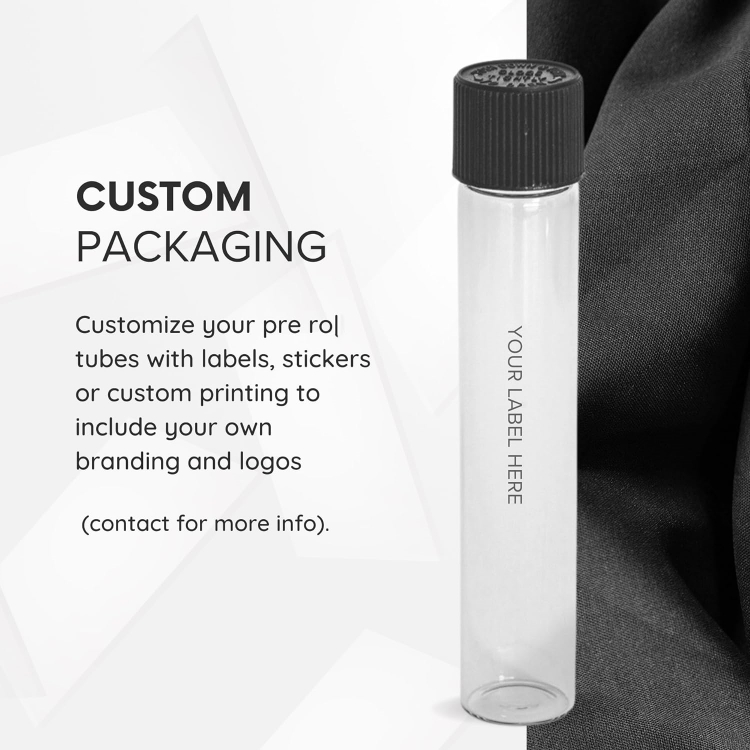 Glass Pr Roll Tubes Ribbed Cap 115mm Smell Proof Ci Gar Holder Bottle Rolled Tube With Child-Resistant Screw Top