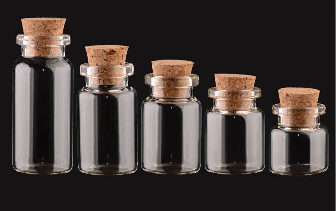 Wholesale Cheap Various Size Small Glass Tube Vials With Cork Tops Tiny Bottles Little Empty Jars
