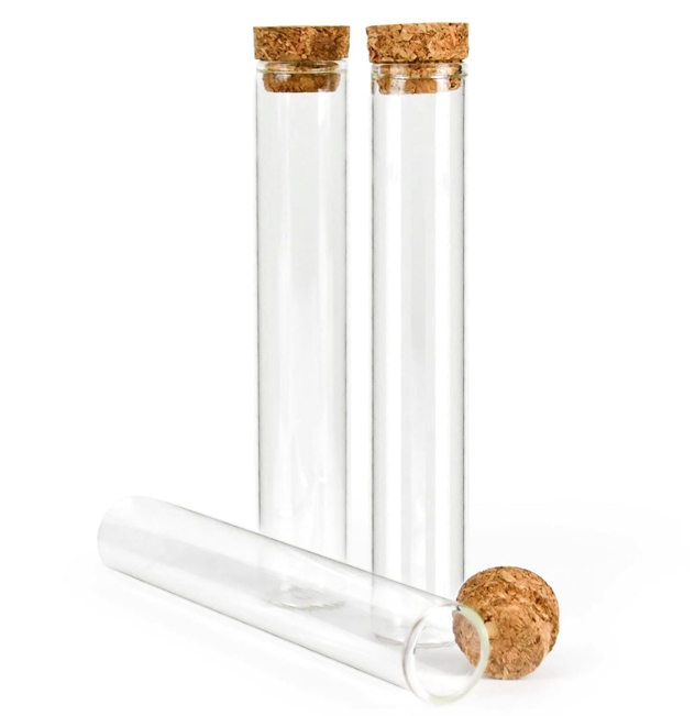 Round Flat Sample Bottle Borosilicate Glass Test Tube With Hand Screw Cap Liner