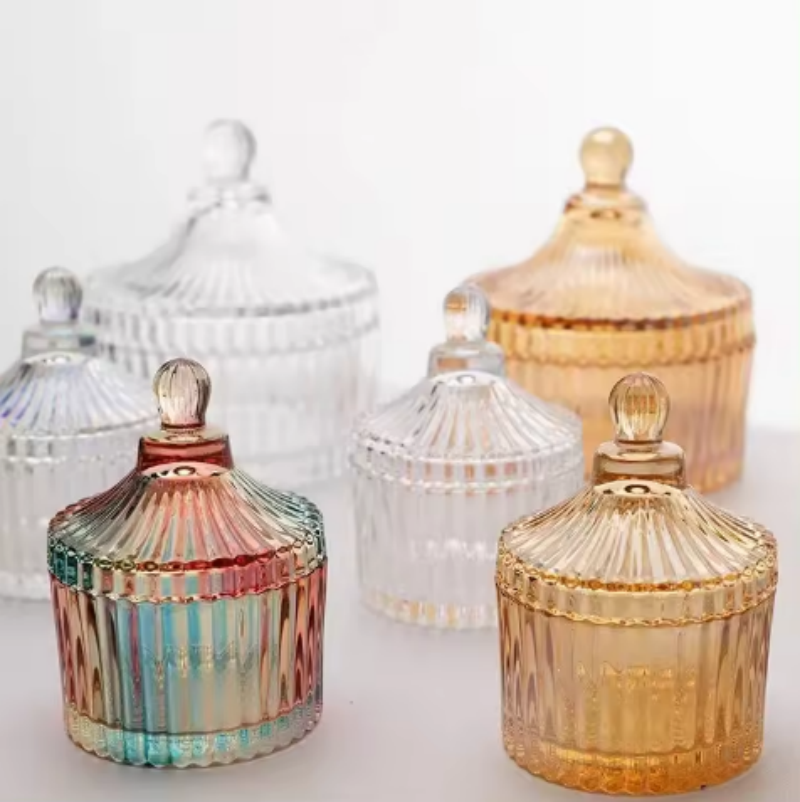 Wholesale Candy Jars Packing Container Storage Empty Glass Kitchen With Lid Glass Candle Jar