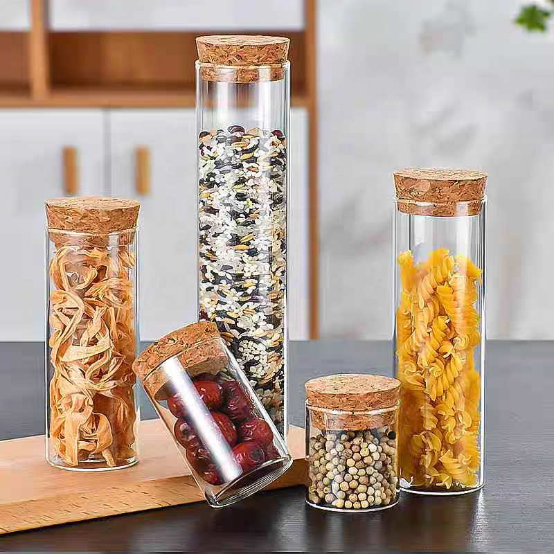 Different Size Glass Plastic Test Tube With Cork Stopper