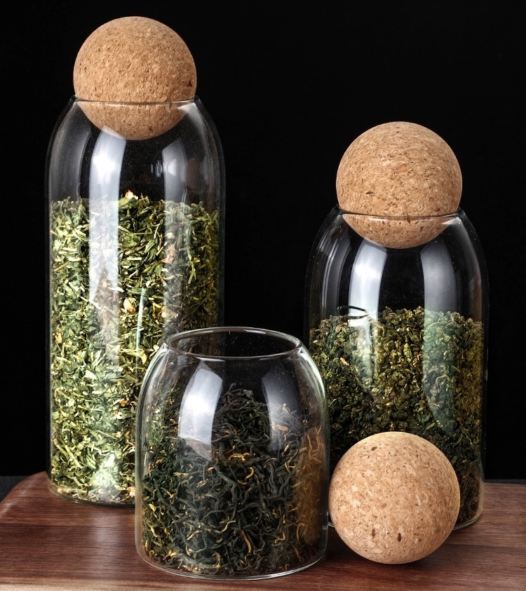 Most Popular Luxury 5oz 8oz 16oz Unique Cute Candle Holders Borosilicate Glass Ball Candle Jars With Wood Cork Lid