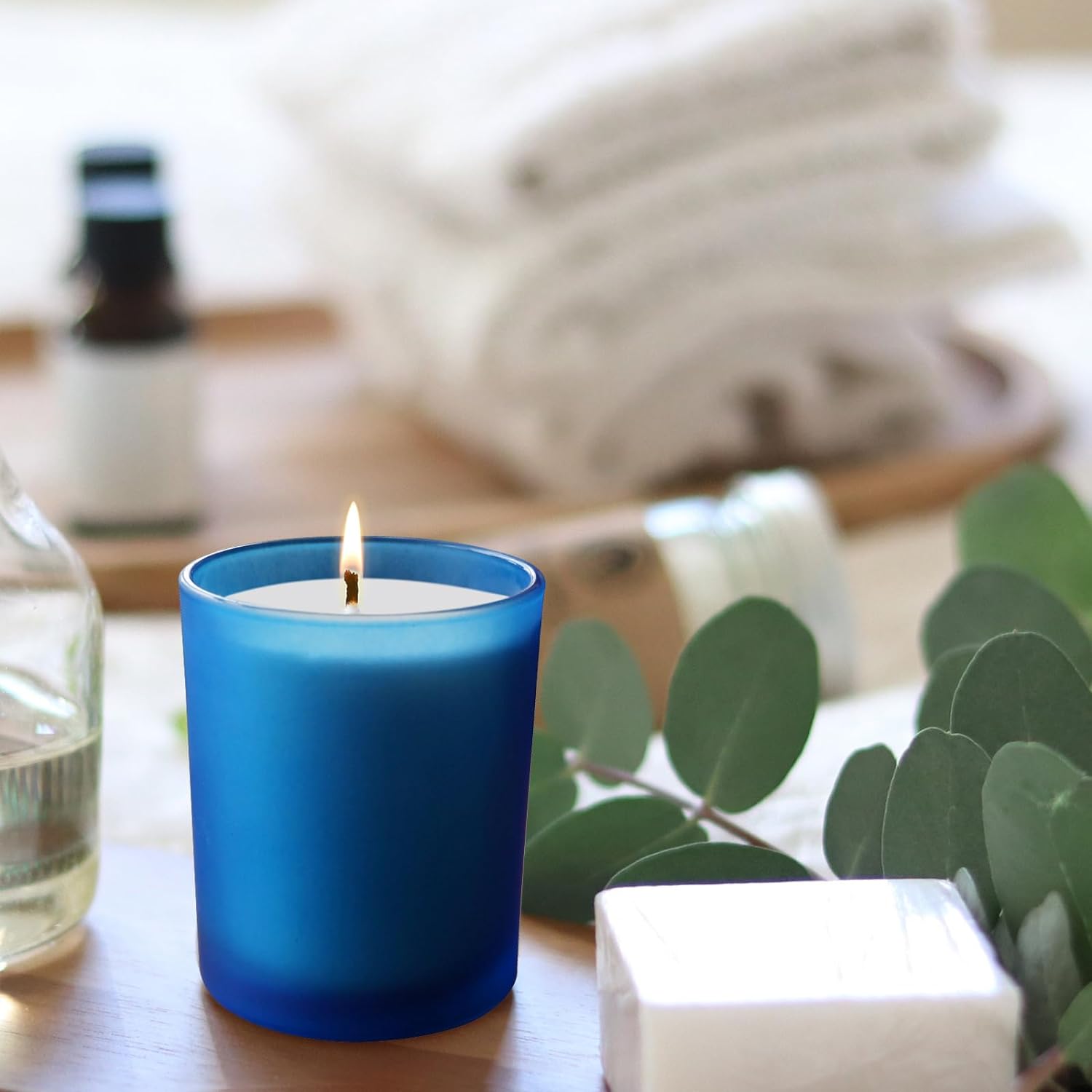 Wholesale Luxury Empty Clear 4oz 6oz 7oz  8oz 10oz 12oz Cylinder Glass Candle Jars With Wooden Lids