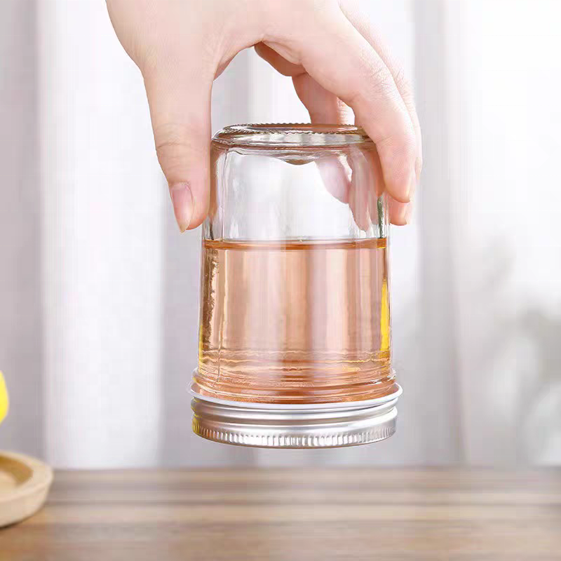 Tapered Clear Candle Mason Jars 4oz or 8oz Jar Candle Containers With Lid