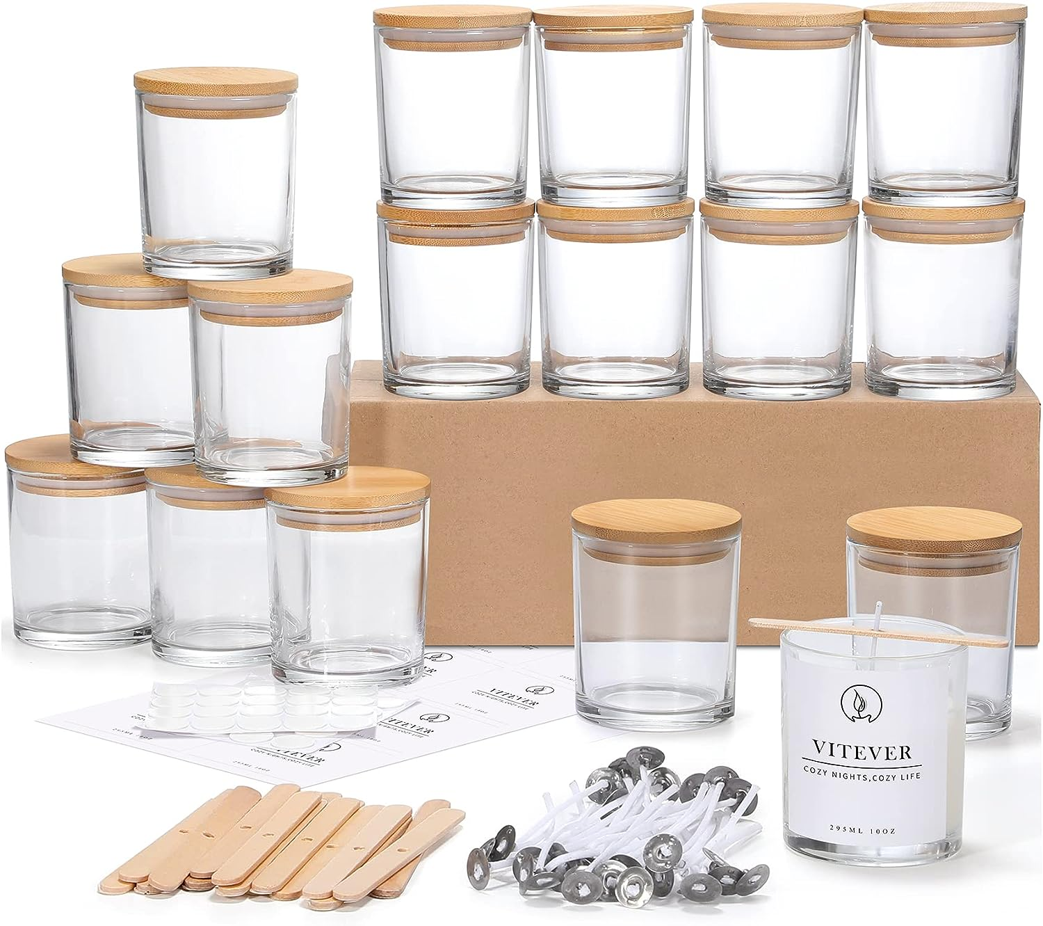 Wholesale Luxury Shiny Iridescent 7oz Frosted Glass Candle Jar 8oz 10oz 14oz for Luxury Candles With Bamboo Wooden Metal Lid