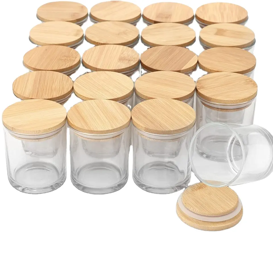 4oz 6oz 8oz 12oz Exclusive Customizable Luxury Clear Glass Candle Jars Glass Candle Container With Lids and Box