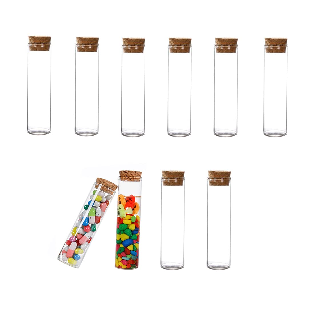 Recyclable 50ml  Round Bottom Pharmaceutical Borosilicate Glass Tube With Cap Test Tube Bottle With Cork