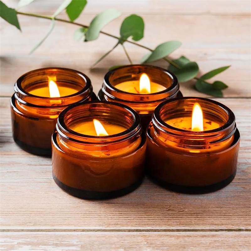 1oz Amber Empty Glass Jars 10/30/50ml Bridesmaid Proposal Candle Gifts
