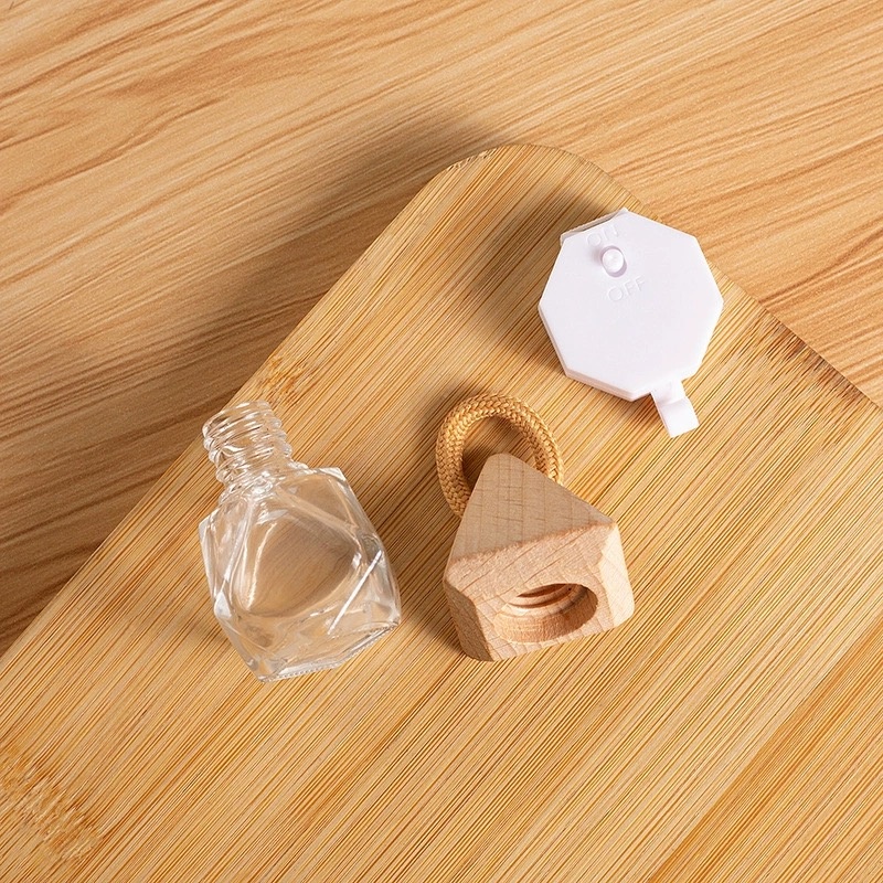 8ml Square Glass Car Hanging Pendant Refillable Empty Aromatherapy Diffuser Bottle Air Freshener Fragrance Perfume Glass Bottles