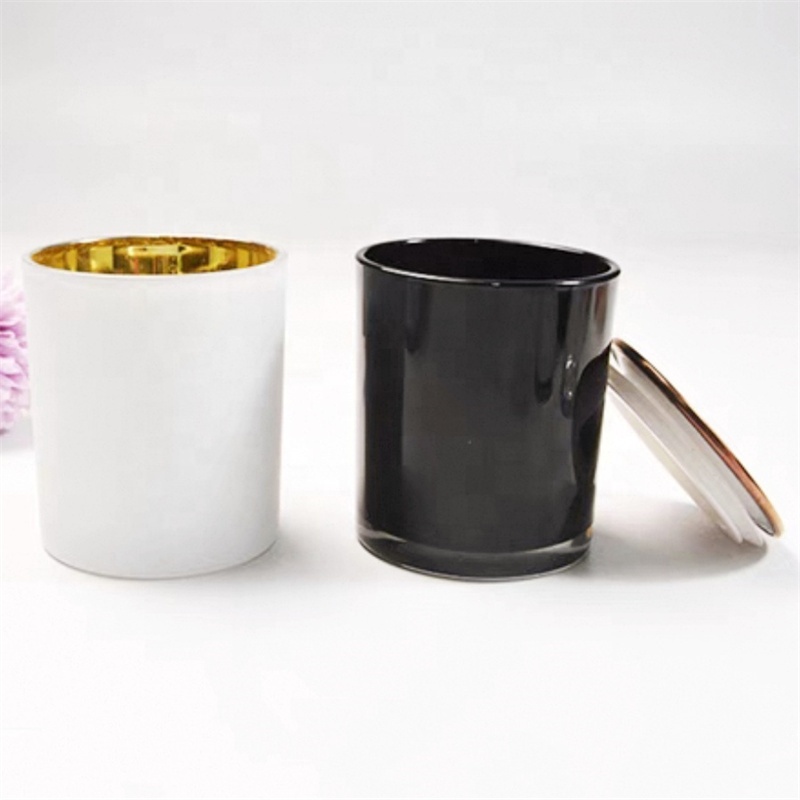 Factory Stock Wholesale Luxury 8oz 10oz 12oz Glass Candle Jars Container Empty Candle Holder with Metal Cap