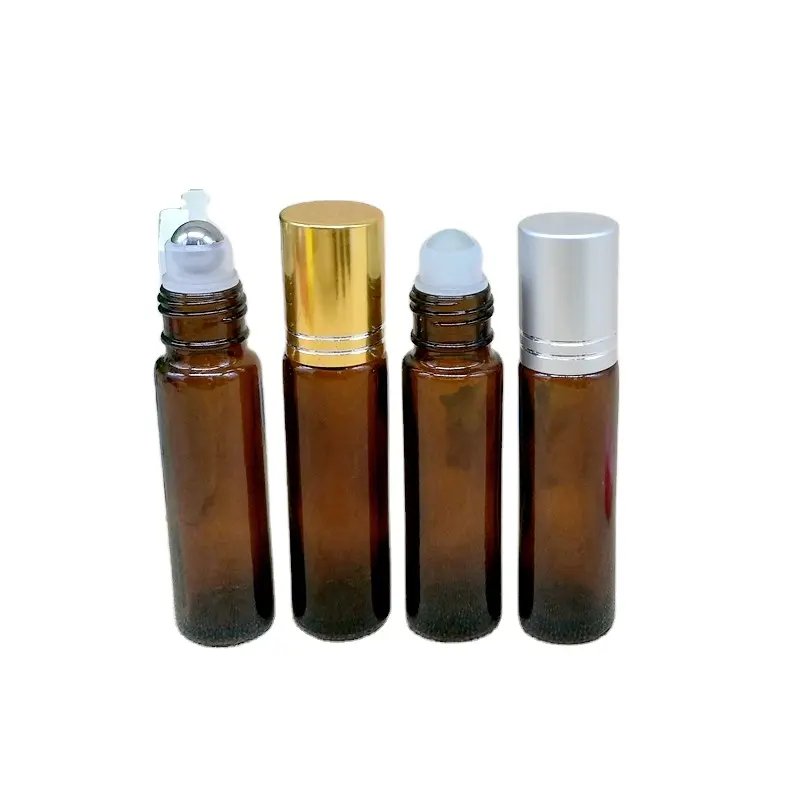 Hot Sale 10ml Glass Roller Ball Bottle Perfume Oil Essential Oil Glass Roll on Bottle With Black Cap lower  price