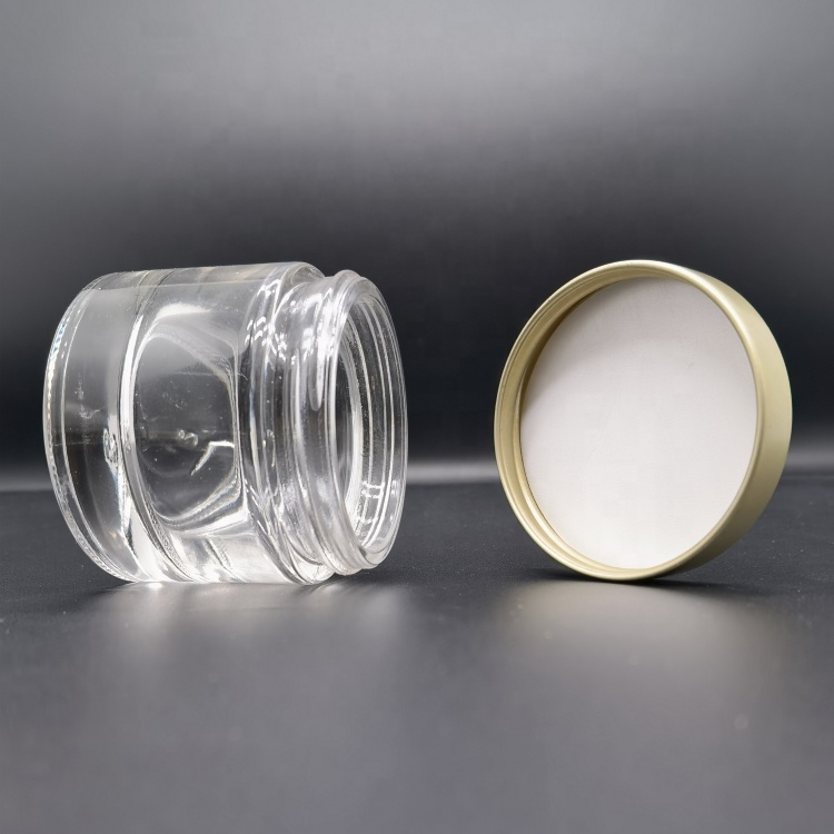 Luxury 1oz 2oz Glass Empty Cosmetic Cream Bottle Green Packaging Face Cream Powder Jars for Eye Cream Perfume Skin Care