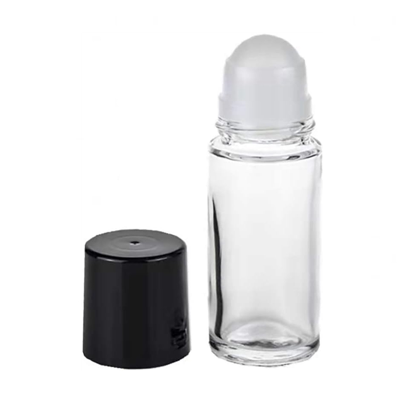 Wholesale Round Thick Bottom Perfume Glass Bottle Roller 30ml 50ml clear Amber Brown Roll on Bottles for Essential Oil