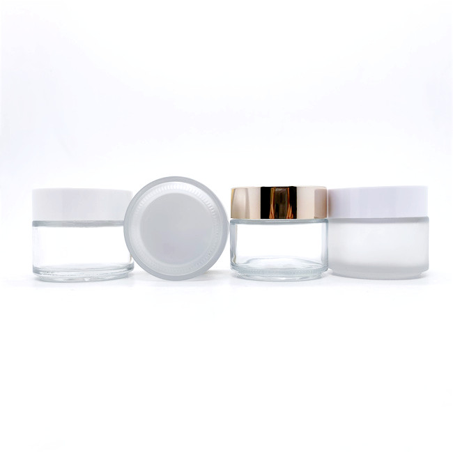 Skincare Serum Glass Cosmetic Empty Cream Packaging 5g 10g 15g 20g 30g 50g 80g 100g Frosted Cosmetic Container Jar With Lids