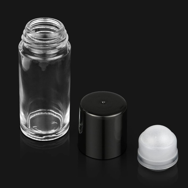 30ml 1oz Empty Deodorant Big Plastic Roll on Bottle Glass Roller Bottle With Plastic Ball Big Essential Oil Roll on Bottle