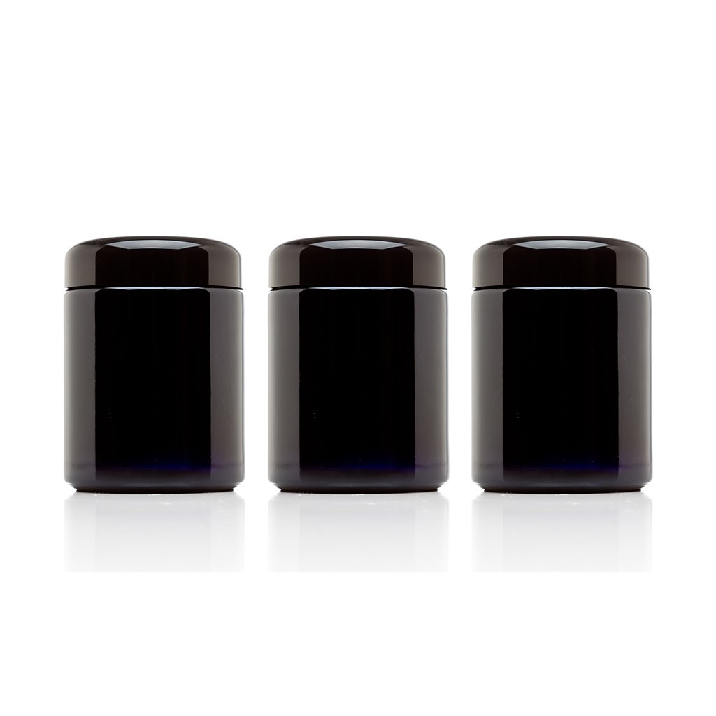 Glass Jar 250ml 500ml Black Uv Tall Round Violet Smell Proof Wide Mouth Storage Stash Glass Jars